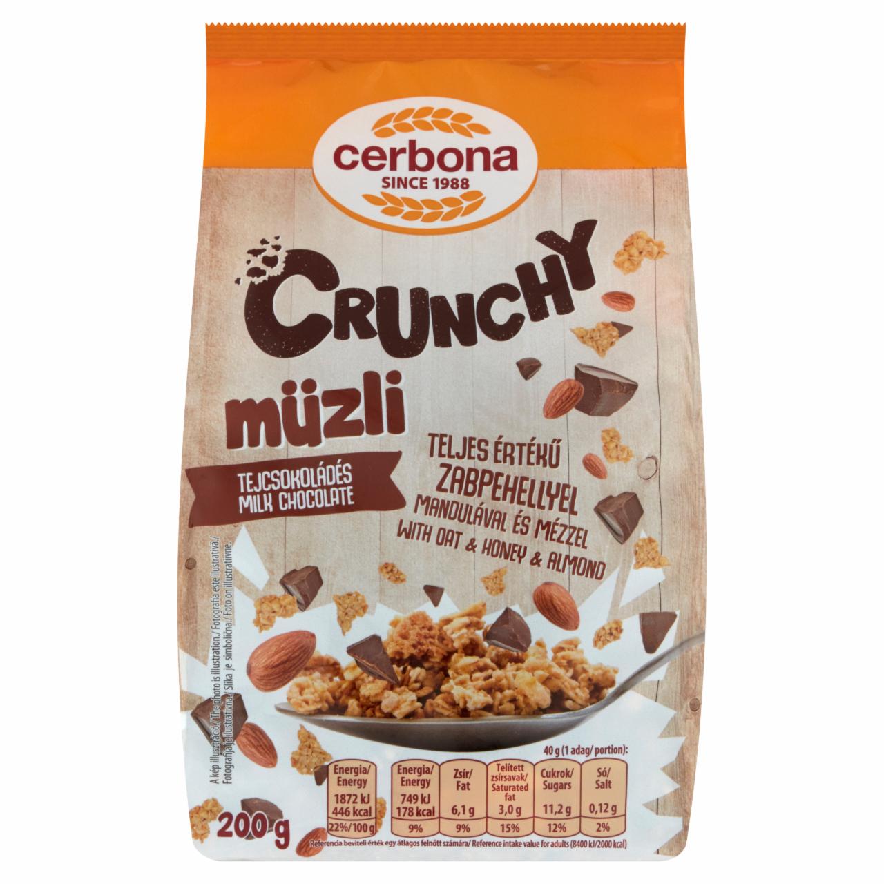 Képek - Cerbona Crunchy ropogós tejcsokoládés müzli 200 g