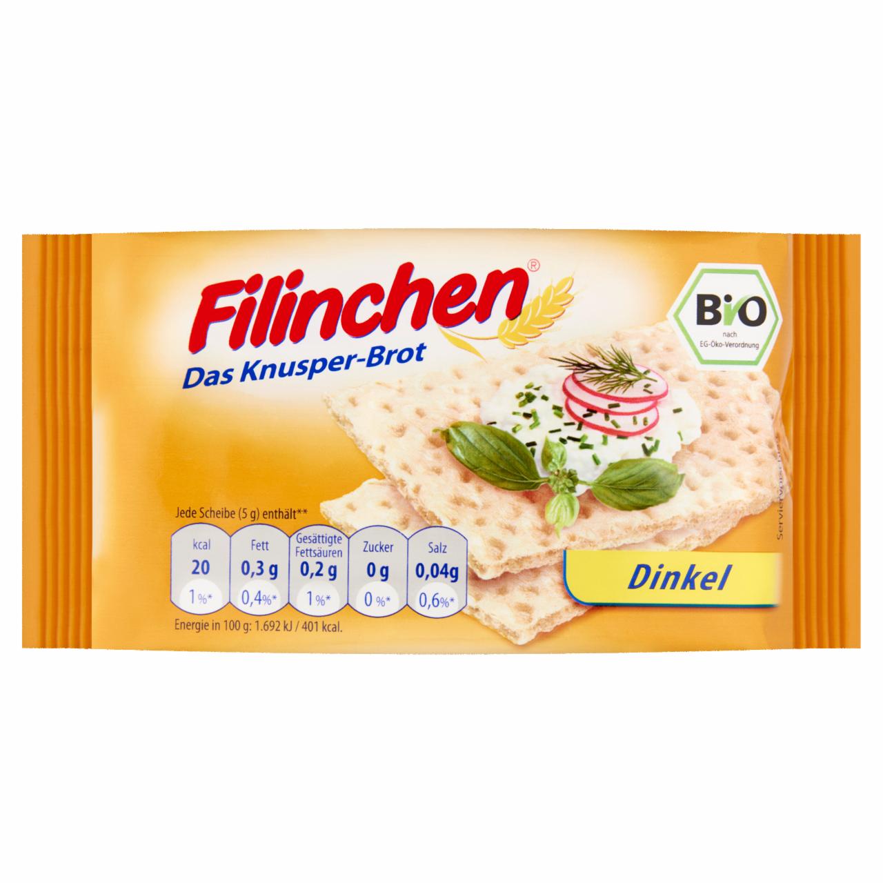 Képek - Filinchen BIO tönkölybúzás ropogós kenyér 75 g