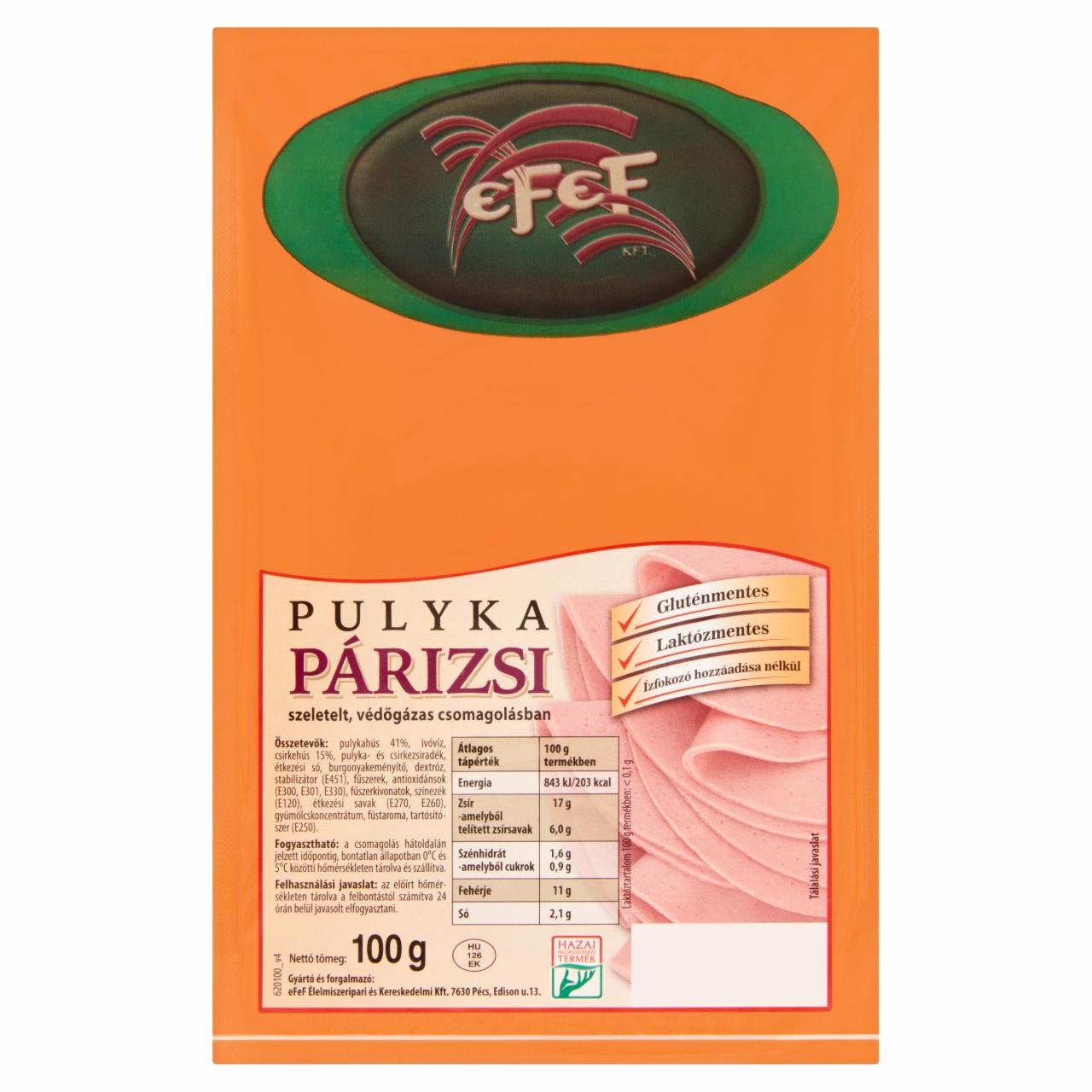 Képek - eFeF szeletelt pulyka párizsi 100 g