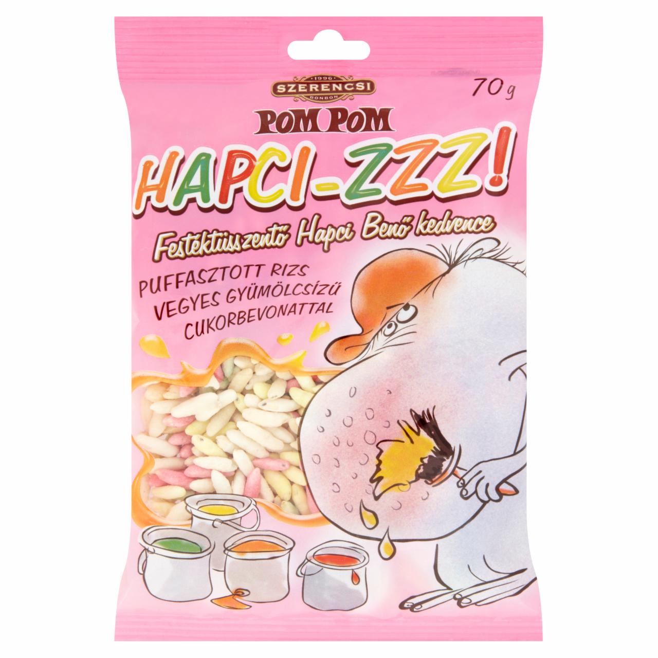 Képek - Szerencsi Pom Pom Hapci-Zzz! puffasztott rizs vegyes gyümölcsízű cukorbevonattal 70 g