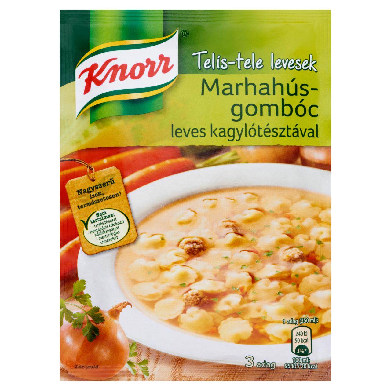 Képek - Knorr Telis-tele levesek marhahúsgombóc leves kagylótésztával 48 g