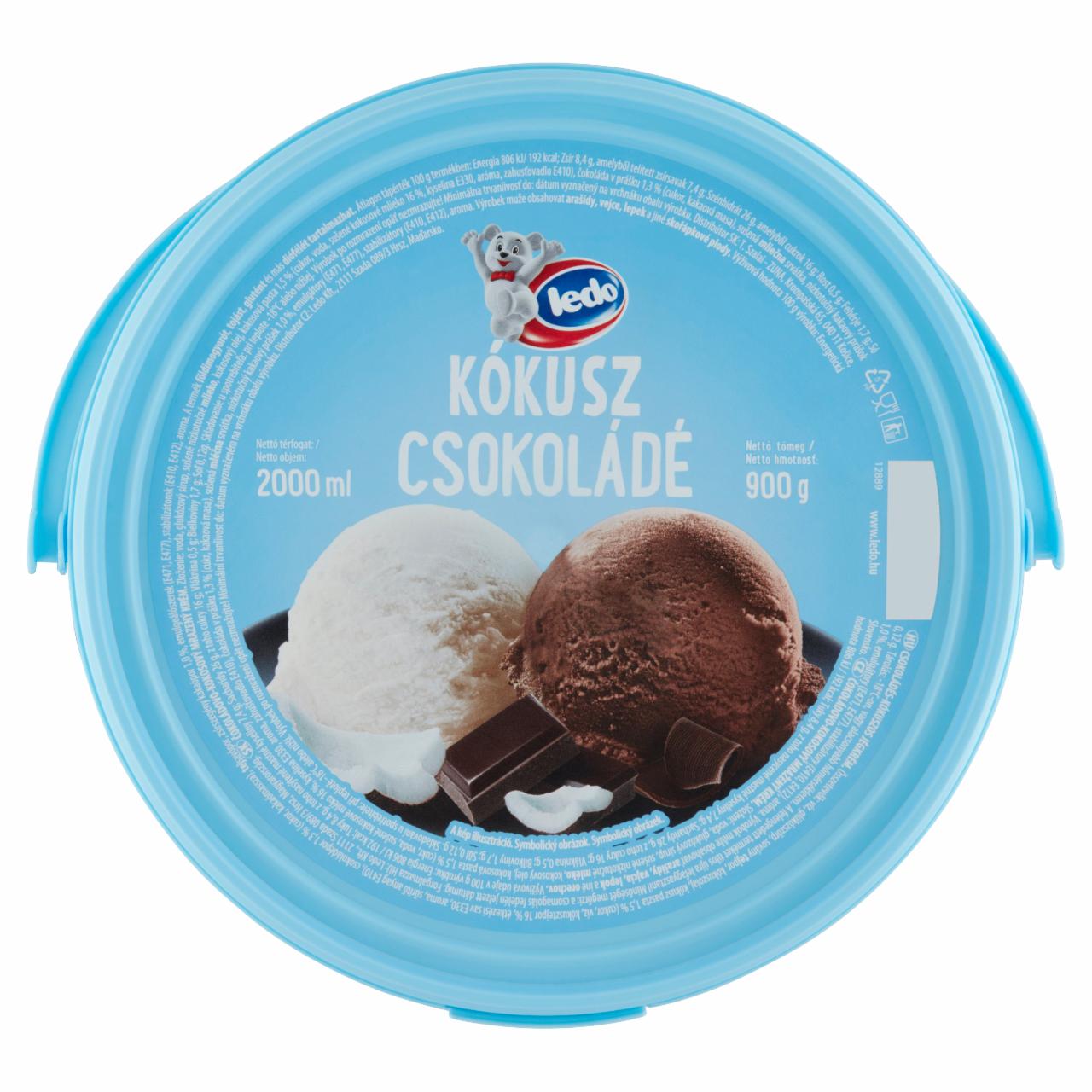 Képek - Ledo csokoládés-kókuszos jégkrém 2000 ml
