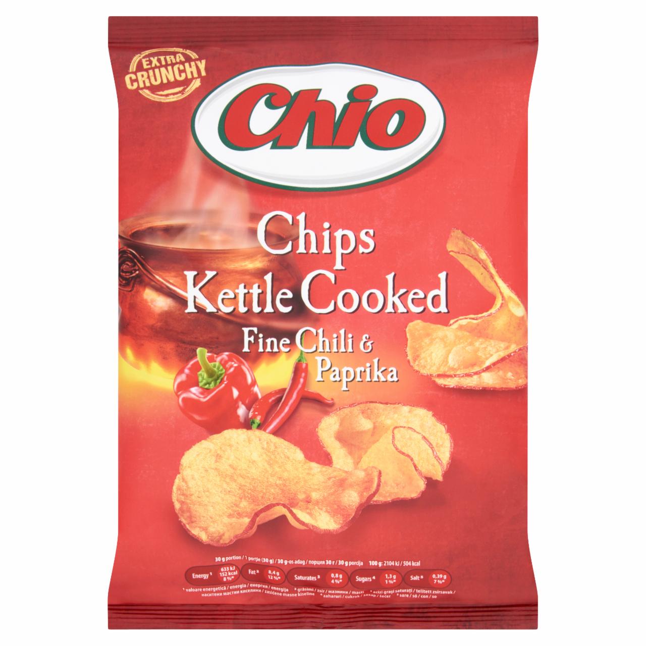 Képek - Chio Kettle Cooked chili és paprika ízesítésű héjas burgonyachips 80 g