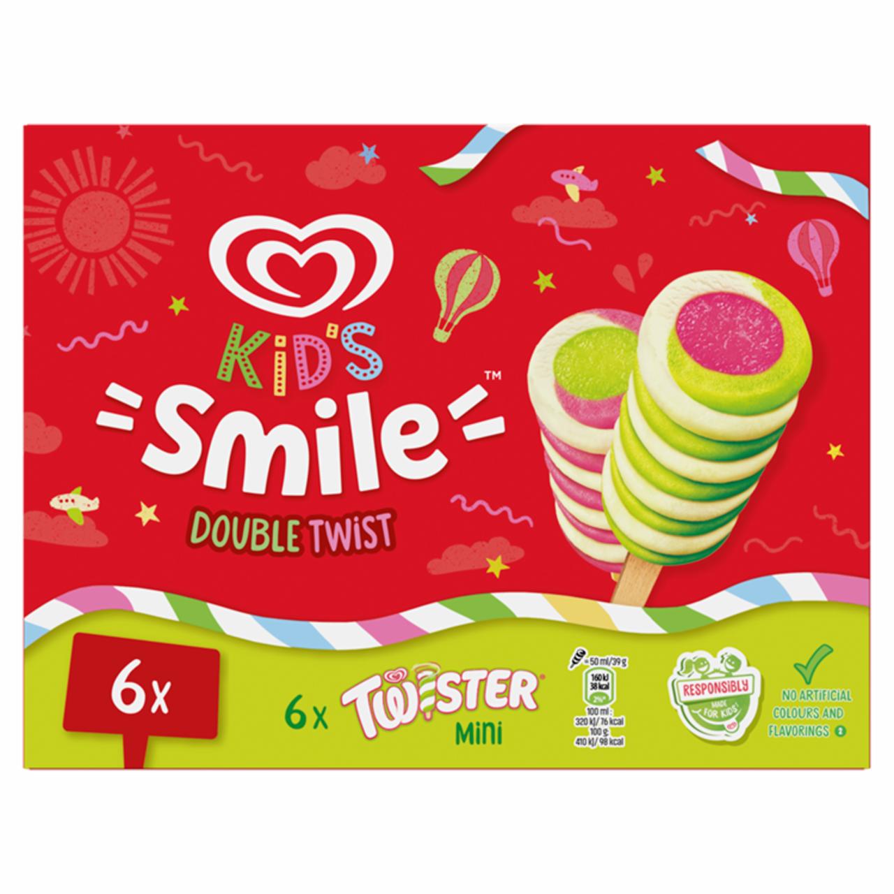 Képek - Algida Kids Smile multipack jégkrém Double Twist 6 x 50 ml (300 ml)