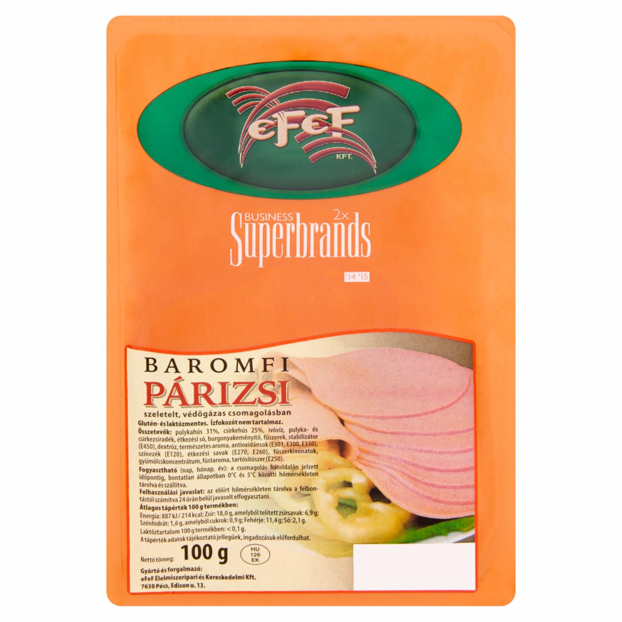 Képek - eFeF szeletelt baromfi párizsi 100 g