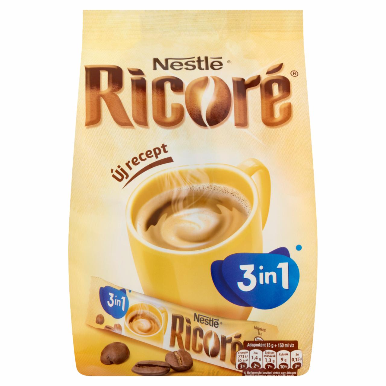 Képek - Nestlé Ricoré 3in1 instant kávékeverék cukorral és kávékrémesítővel 10 x 15 g (150 g)