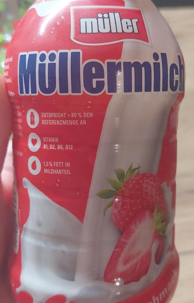 Képek - Müller Müllermilch eper ízű zsírszegény tejital 400 g