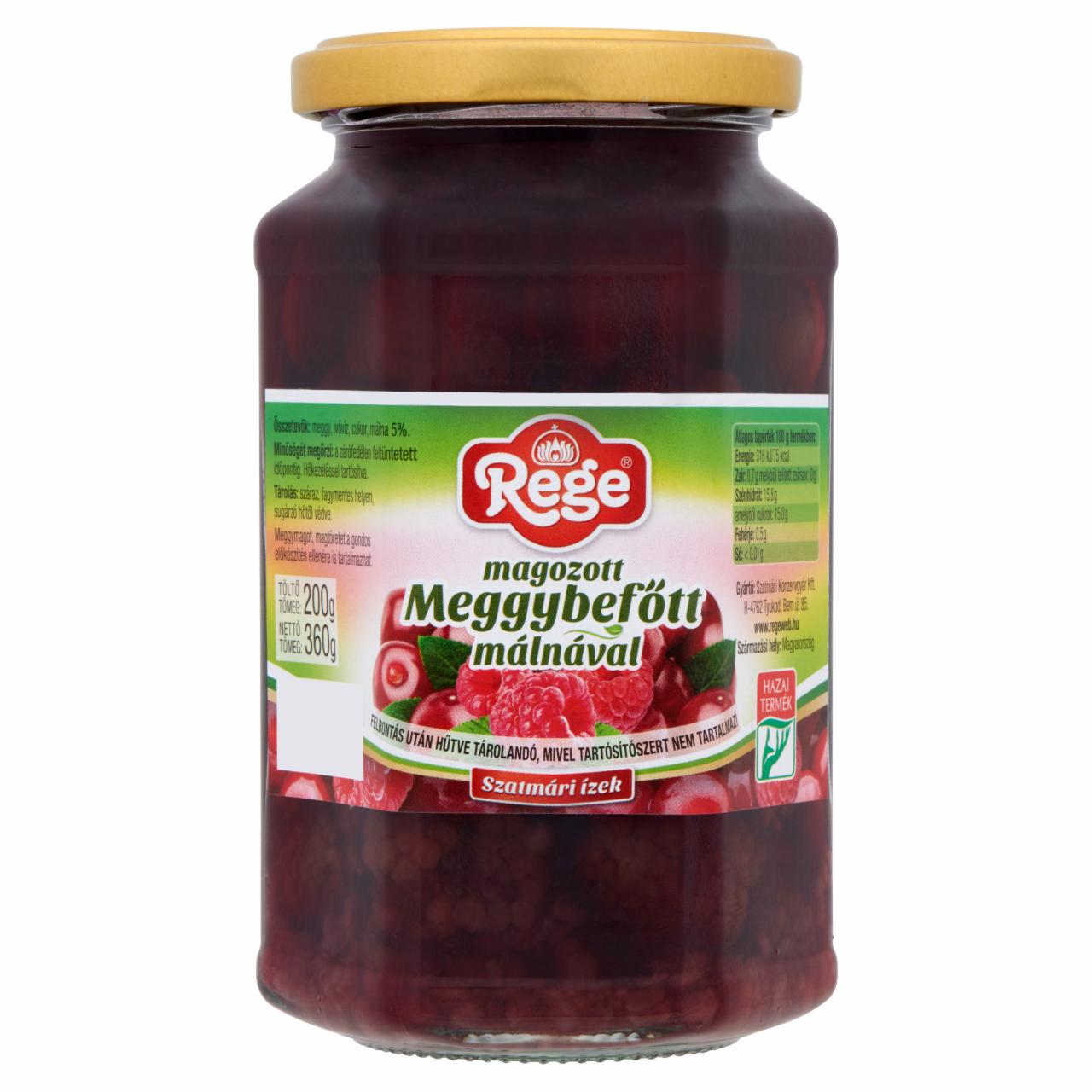 Képek - Rege magozott meggybefőtt málnával 360 g