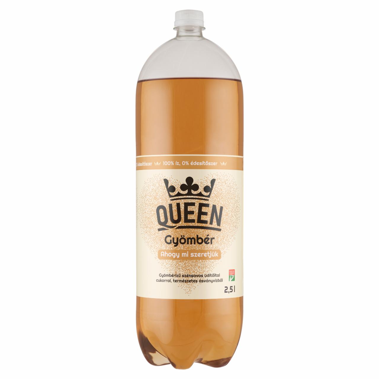 Képek - Queen Gyömbér gyömbérízű szénsavas üdítőital cukorral, természetes ásványvízből 2,5 l