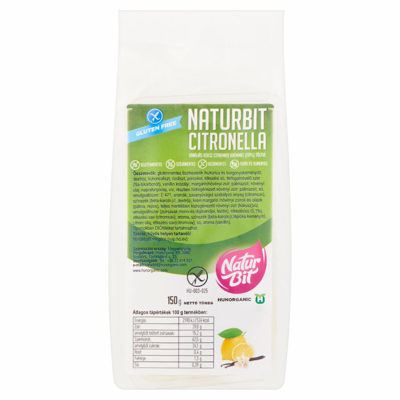 Képek - Naturbit Citronella vaníliás keksz citromos krémmel töltve 150 g