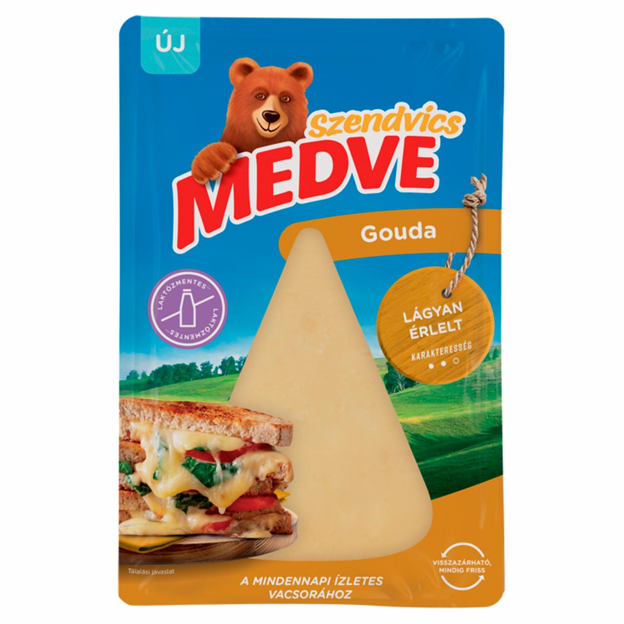 Képek - Medve Szendvics zsíros, félkemény, szeletelt gouda sajt 100 g