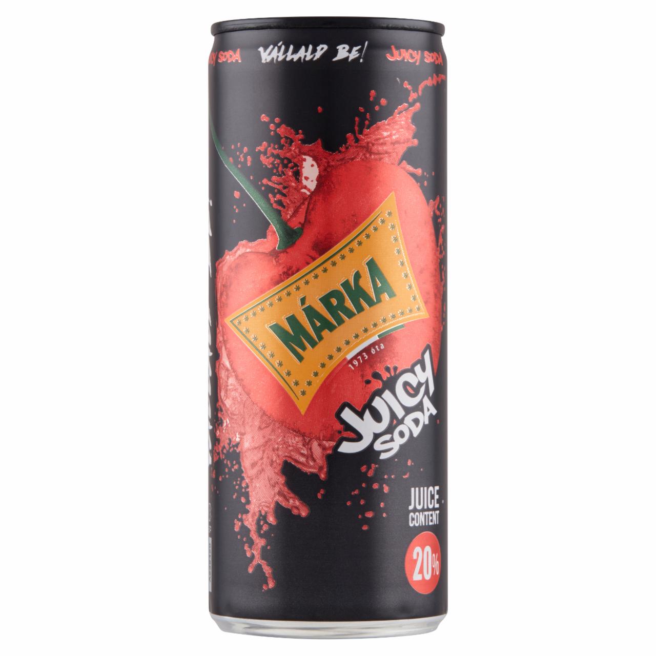 Képek - Márka Juicy Soda meggy szénsavas üdítőital cukorral és édesítőszerrel 250 ml