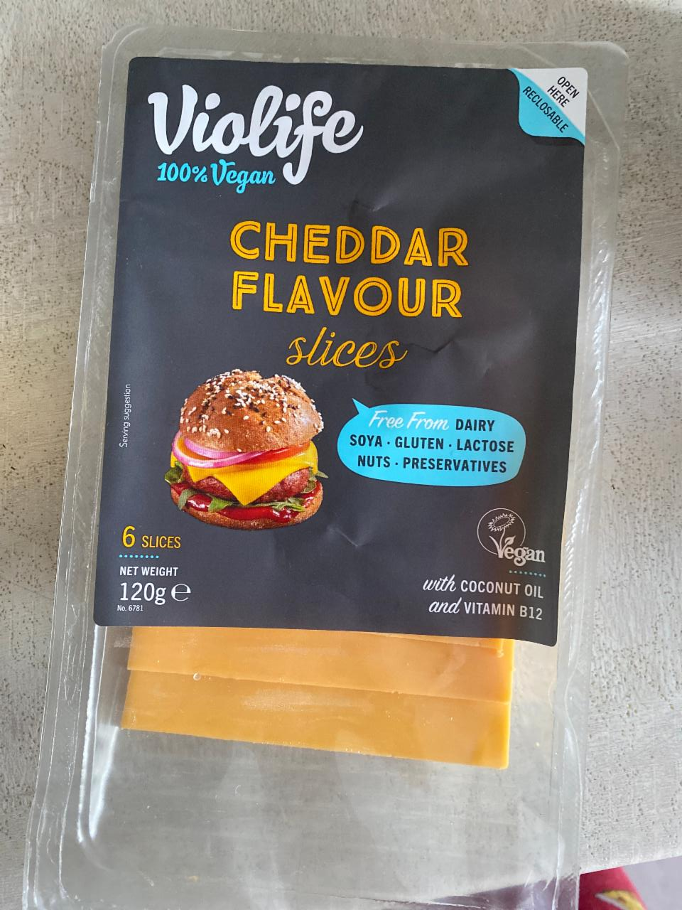 Képek - Violife Cheddar ízesítésű szeletek 100 g