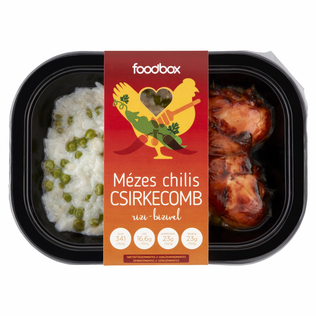Képek - Mézes chilis csirkecomb rizi-bizivel Foodbox