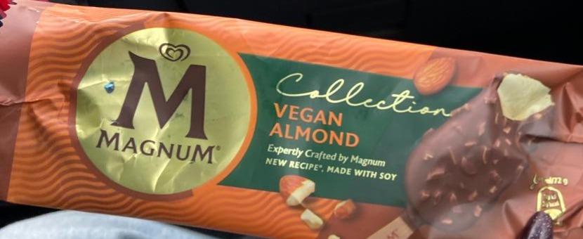 Képek - Magnum vaníliás jégkrém növényi alapú mártócsokoládé bevonattal mandula darabokkal 90 ml