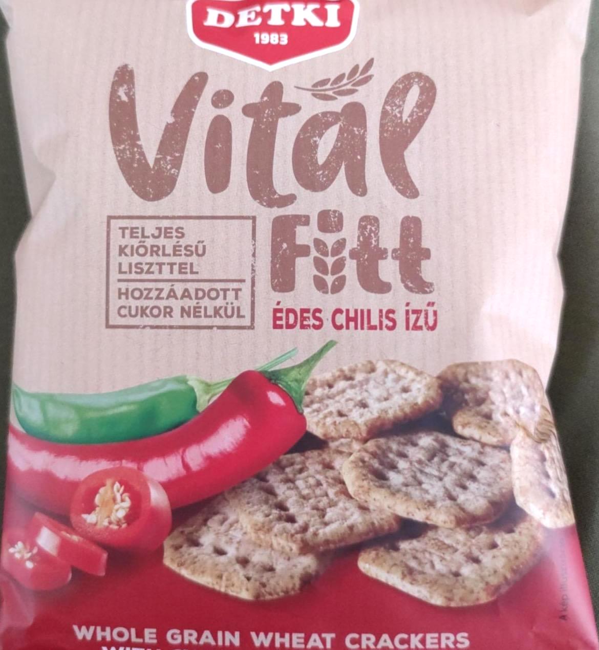 Képek - Detki Vital Fitt édes chilis ízű, teljes kiőrlésű kréker, cukor hozzáadása nélkül 100 g