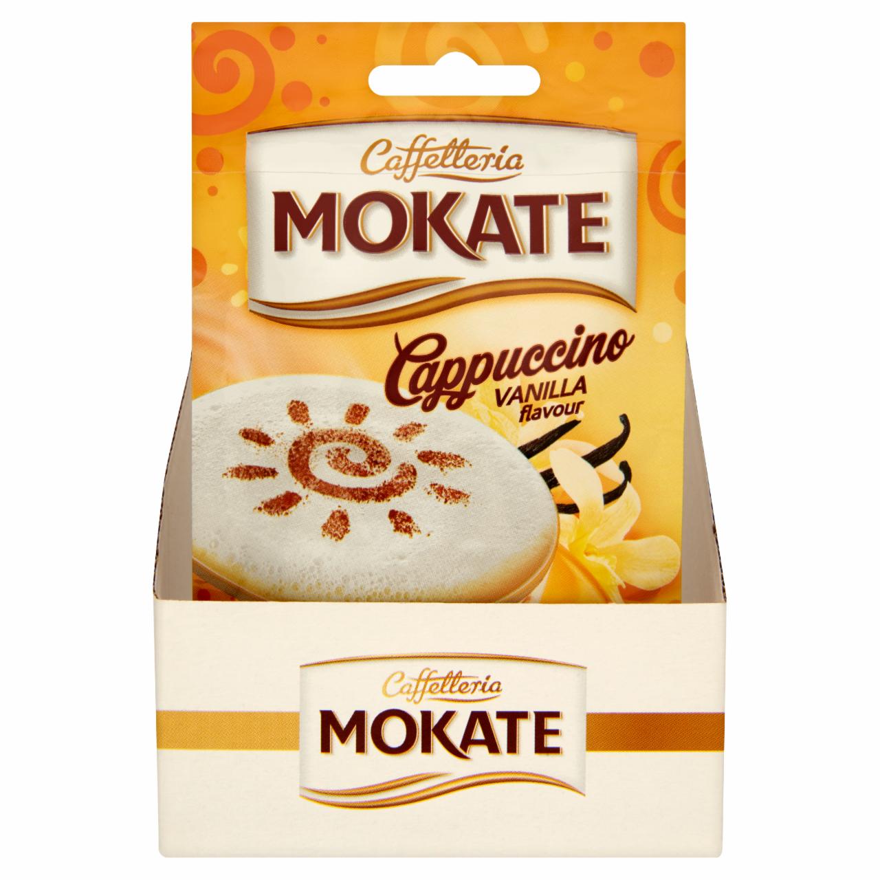 Képek - Mokate Caffeteria Cappucino vanília ízű instant kávéitalpor 20 db 360 g