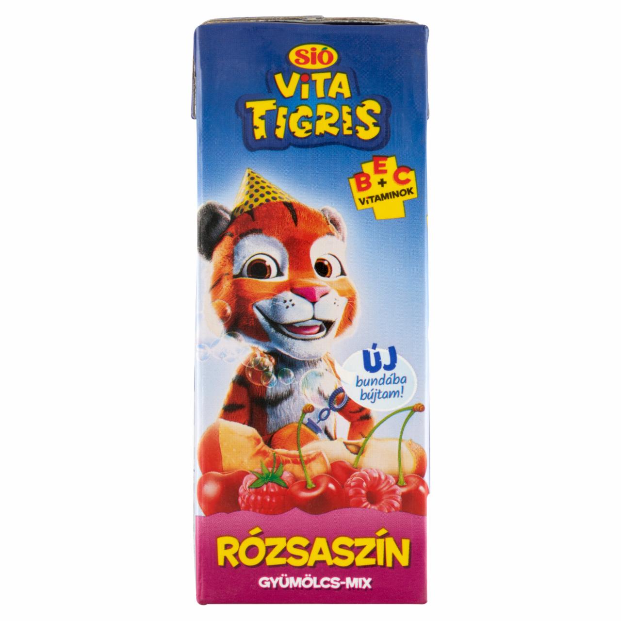 Képek - Sió Vitatigris rózsaszín gyümölcs-mix vegyes gyümölcsital 0,2 l