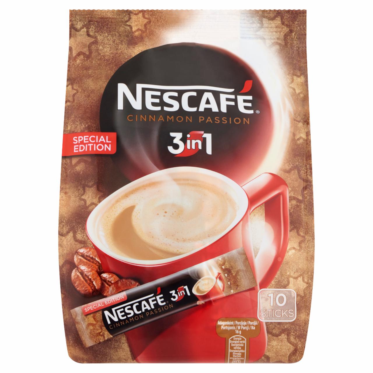 Képek - Nescafé 3in1 Cinnamon Passion azonnal oldódó kávéspecialitás fahéjjal 10 db 160 g