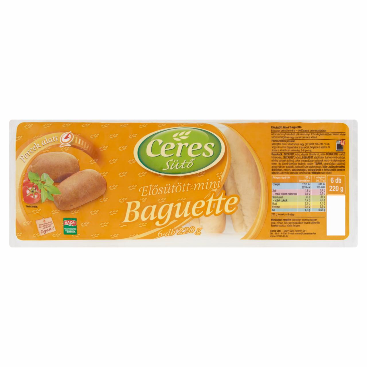 Képek - Ceres Sütő elősütött mini baguette 6 db 220 g