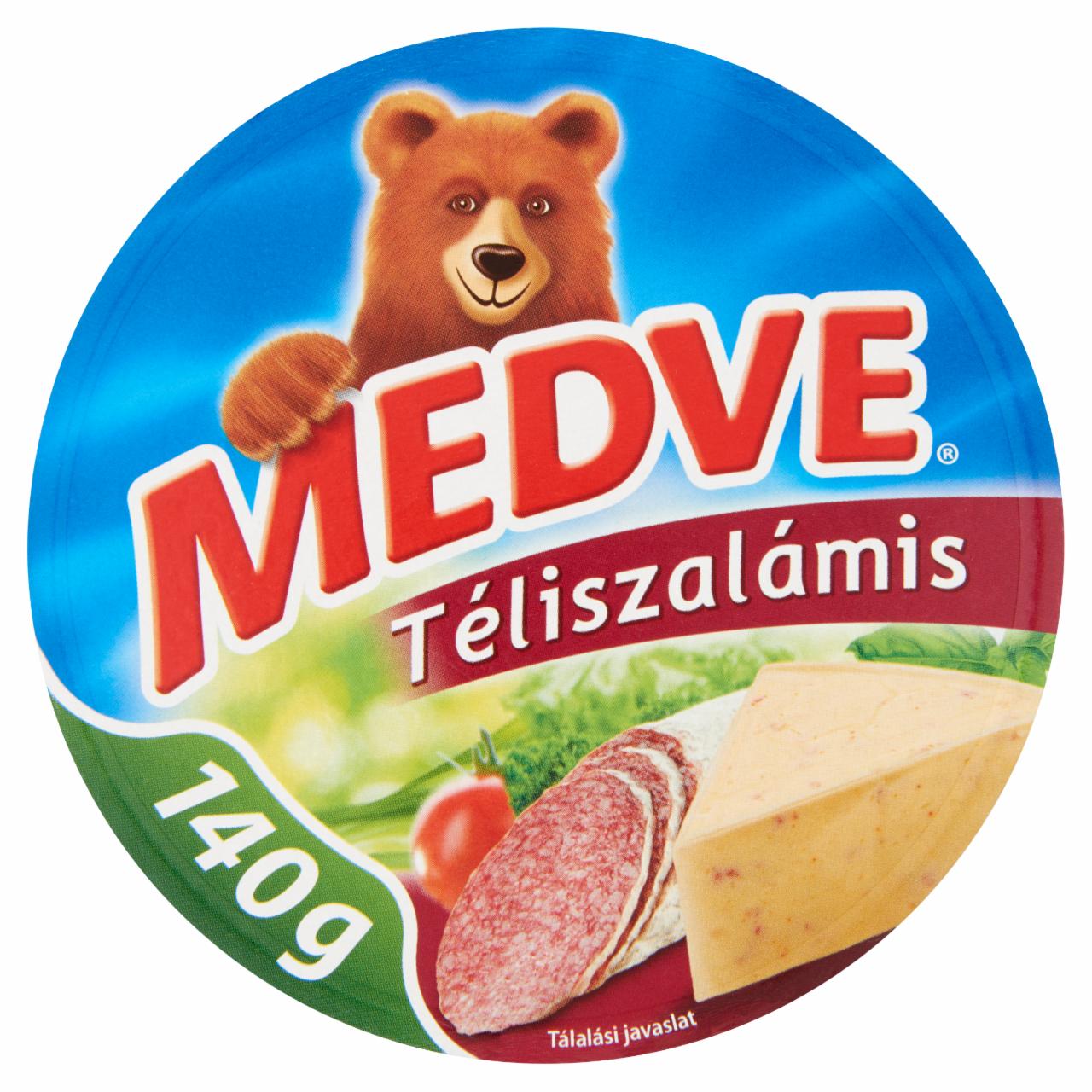 Képek - Medve téliszalámis kenhető, félzsíros ömlesztett sajt 8 x 17,5 g (140 g)