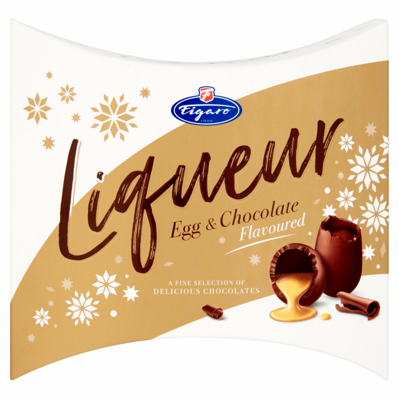 Képek - Figaro tojáslikőr ízű krémmel és csokoládélikőr ízű krémmel töltött tejcsokoládék 165 g
