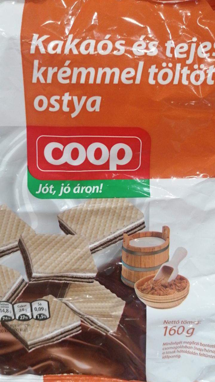 Képek - Kakaós és tejes krémmel töltött ostya Coop