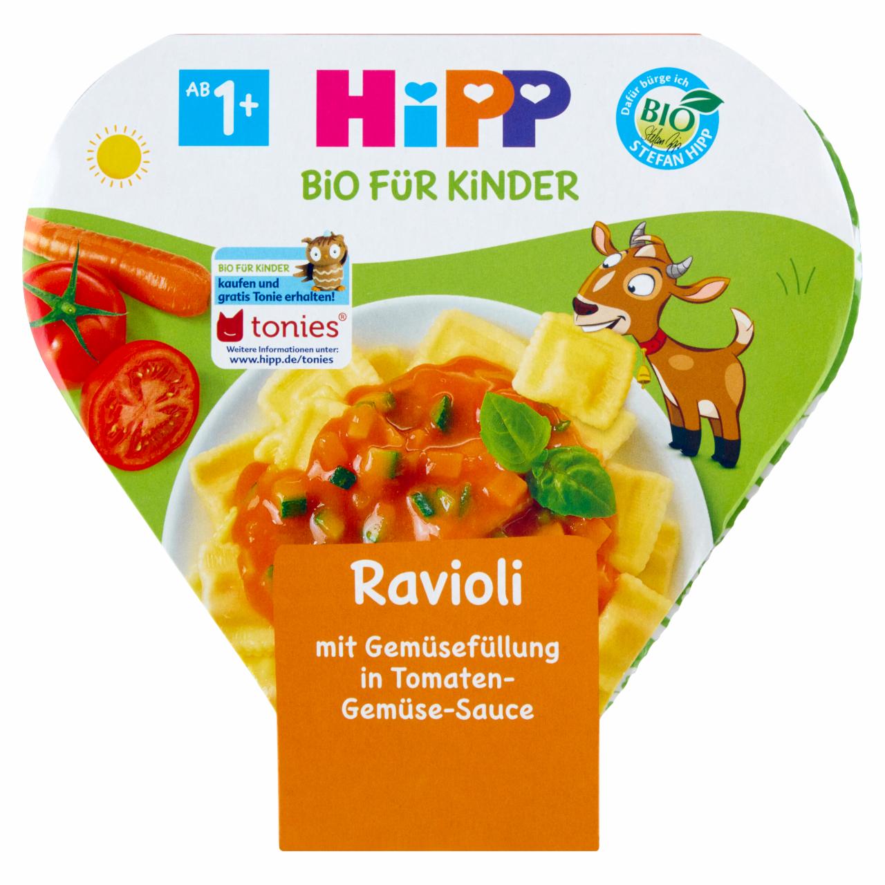 Képek - HiPP BIO ravioli zöldséggel töltve paradicsomos-zöldséges szószban tésztakészítmény 1 év+ 250 g