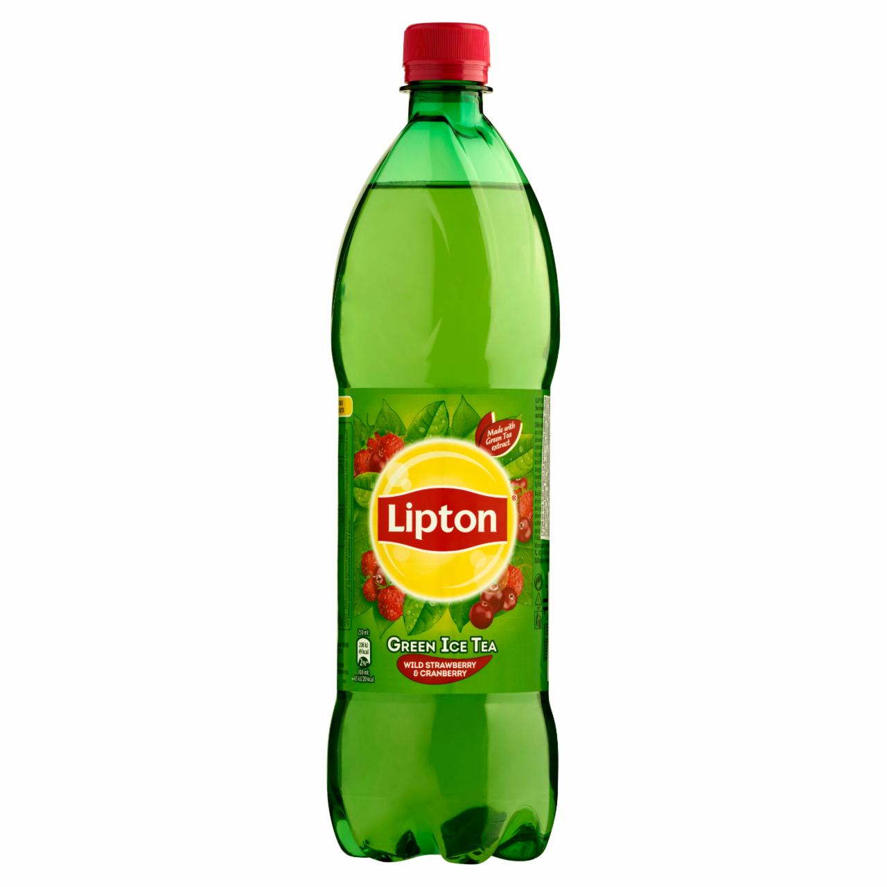 Képek - Lipton Ice Tea Green erdei szamóca ízű szénsavmentes üdítőital cukorral és édesítőszerrel 1 l