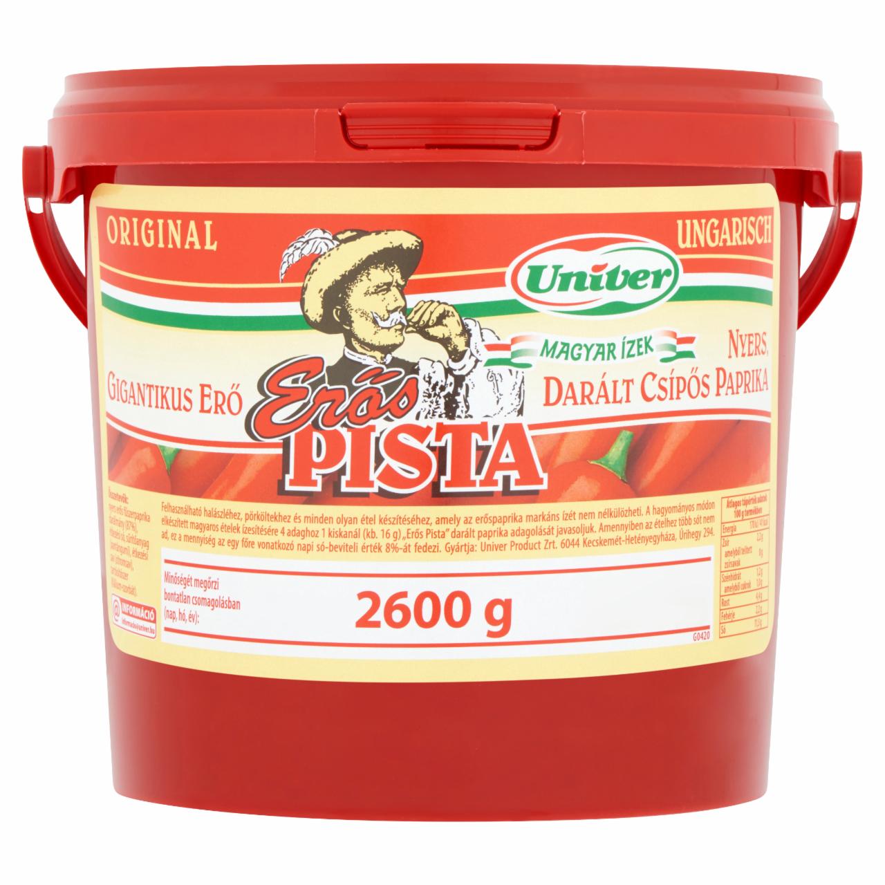 Képek - Univer Magyar Ízek Erős Pista nyers, darált csípős paprika 2600 g