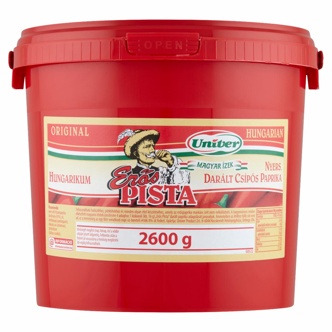 Képek - Univer Magyar Ízek Erős Pista nyers, darált csípős paprika 2600 g