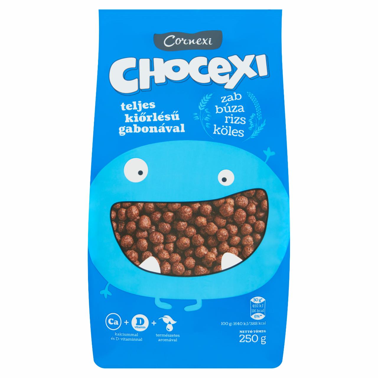 Képek - Cornexi Chocexi csokoládés gabonagolyó teljes kiőrlésű gabonával, Ca+D-vitaminnal 250 g