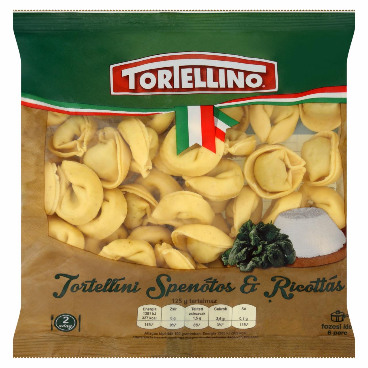 Képek - Tortellino Tortellini spenótos & ricottás friss tészta 250 g