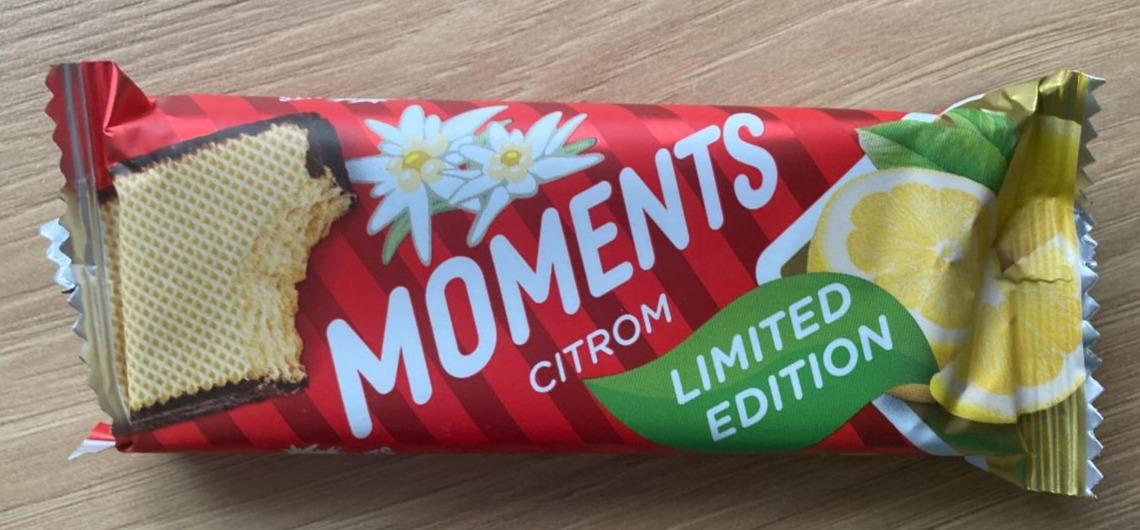 Képek - Moments kakaós bevonómasszába mártott, citromos krémmel töltött ostyaszelet 45 g