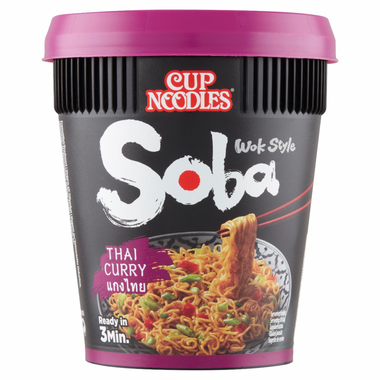 Képek - Nissin Cup Noodles Soba instant tészta búzalisztből thai jellegű curry ízesítő szósszal 87 g