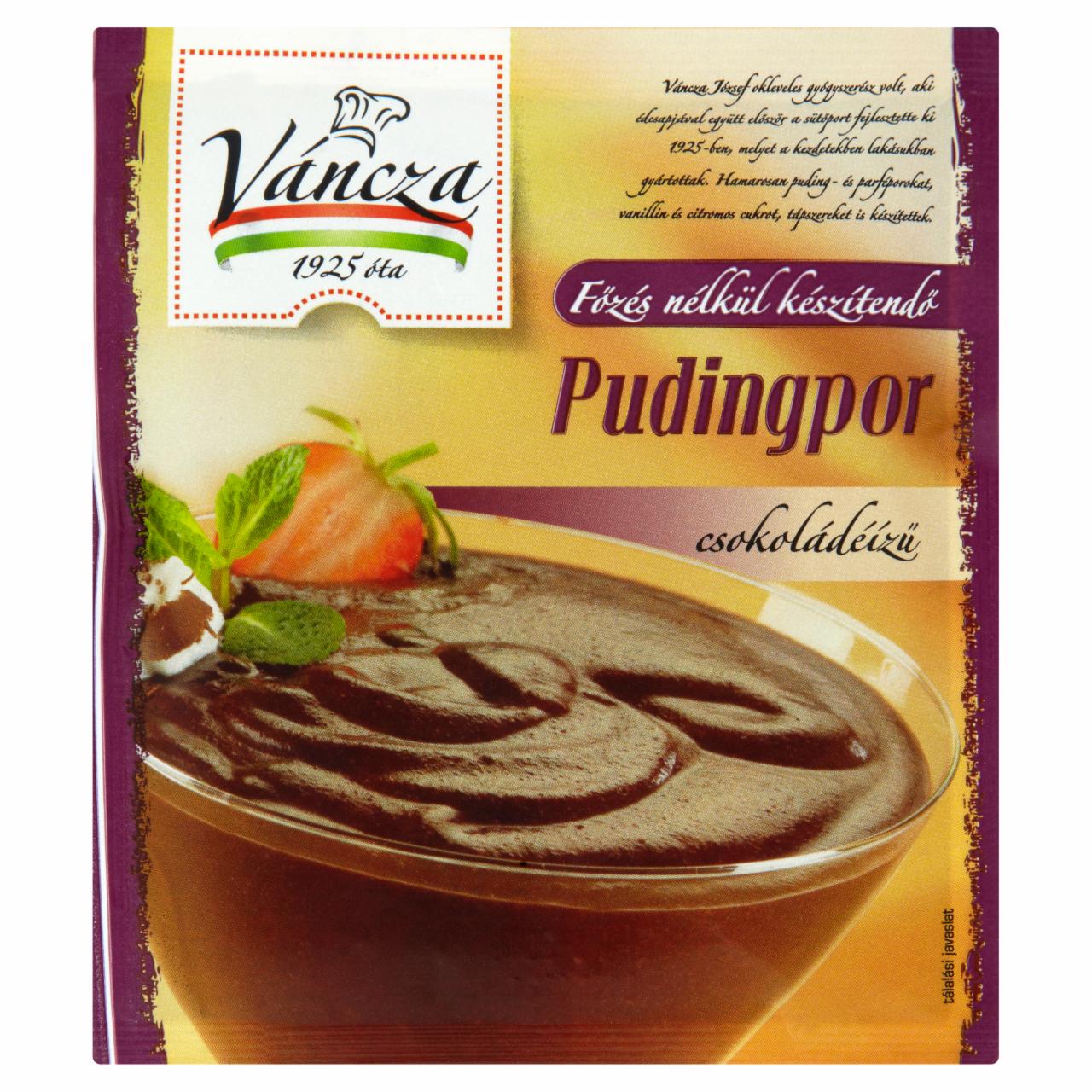 Képek - Váncza főzés nélkül készítendő csokoládéízű pudingpor 60 g