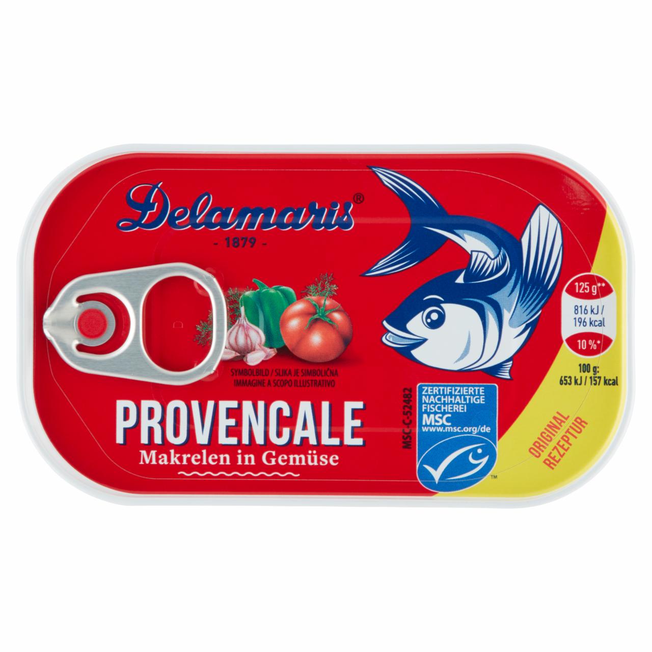 Képek - Delamaris Provencale makréla paradicsomos szószban zöldségekkel 125 g