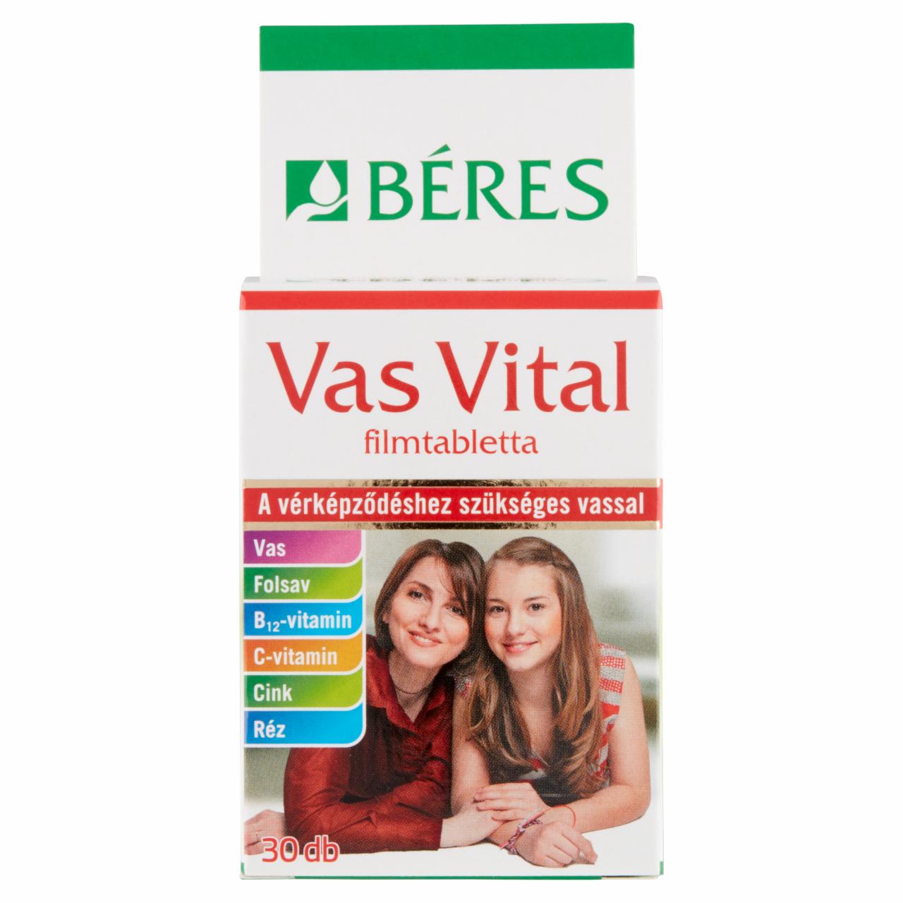 Képek - Béres Vas Vital étrend-kiegészítő filmtabletta 30 x 0,728 g (21,8 g)