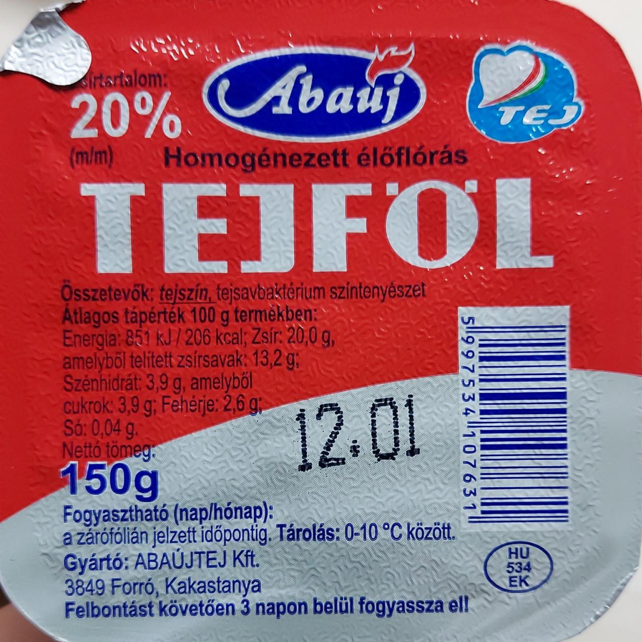 Képek - Tejföl homogénezett élőflórás 20% Abaúj
