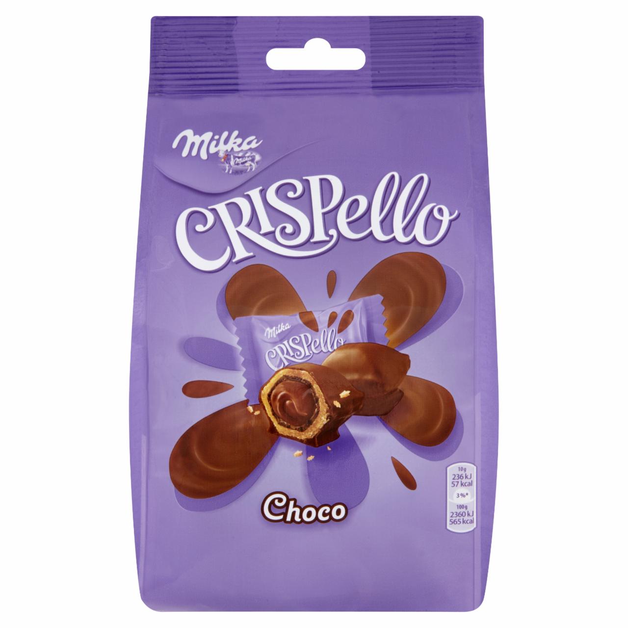 Képek - Milka Crispello alpesi tejcsokoládé praliné ostyával, kakaós és tejcsokoládés krémmel 140 g