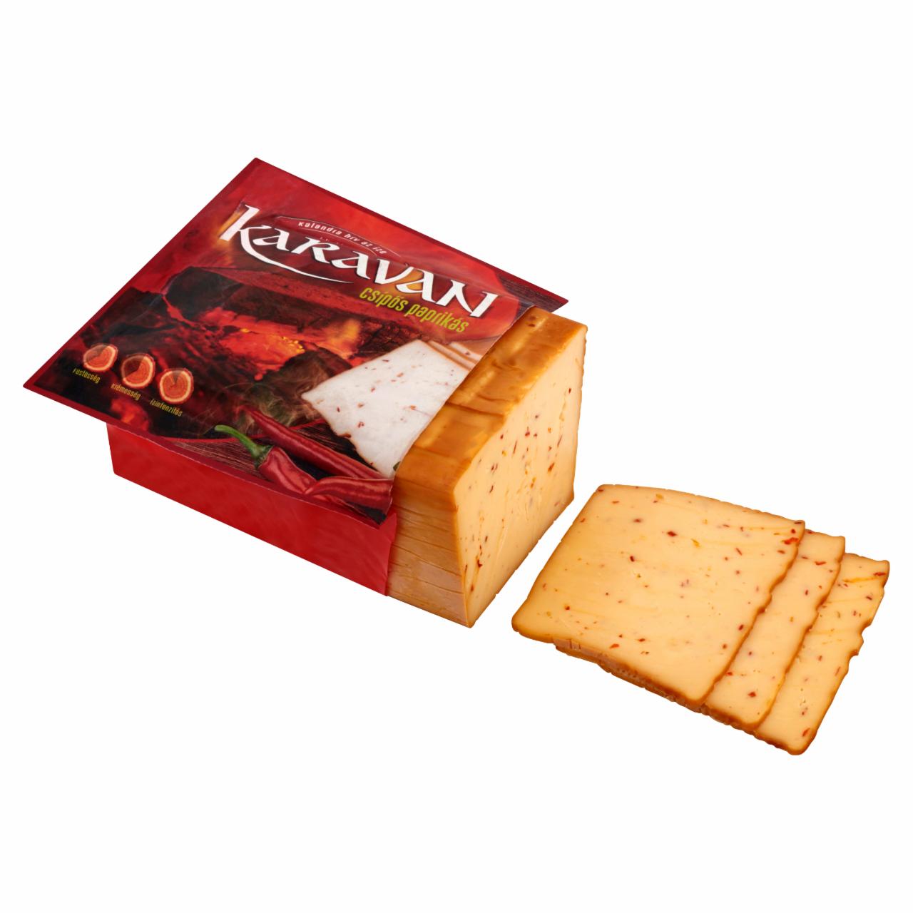 Képek - Karaván csípős paprikás, füstölt, zsíros ömlesztett sajt