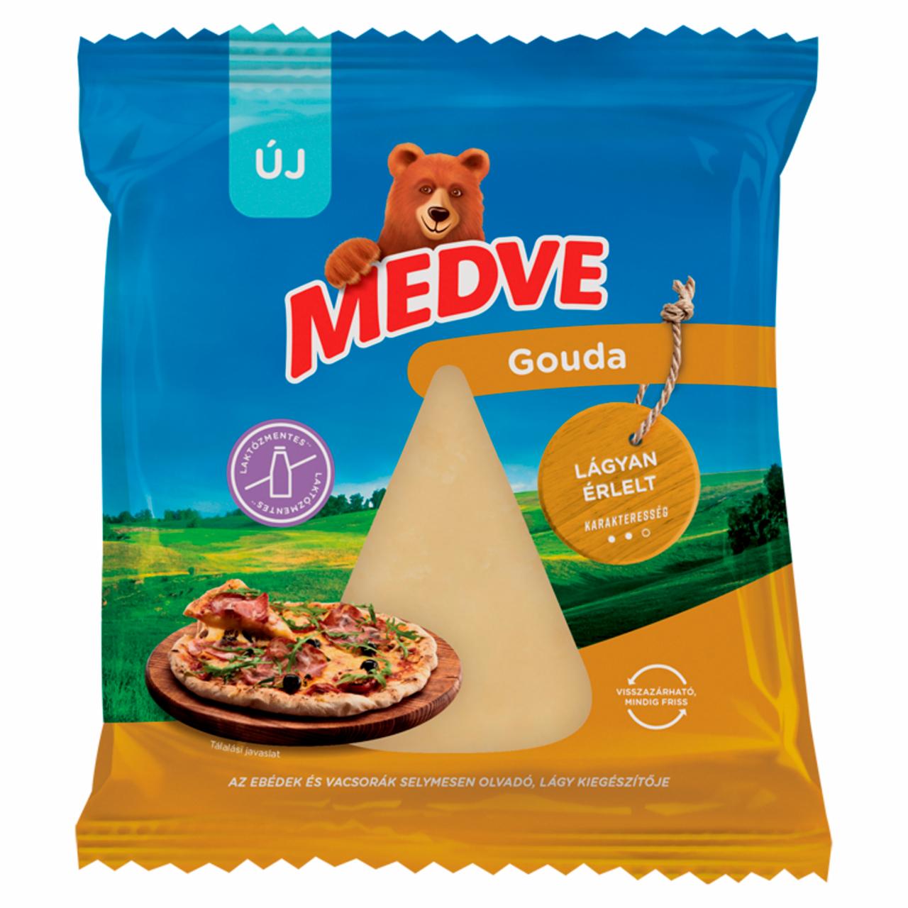 Képek - Medve zsíros, félkemény, darabolt gouda sajt 170 g