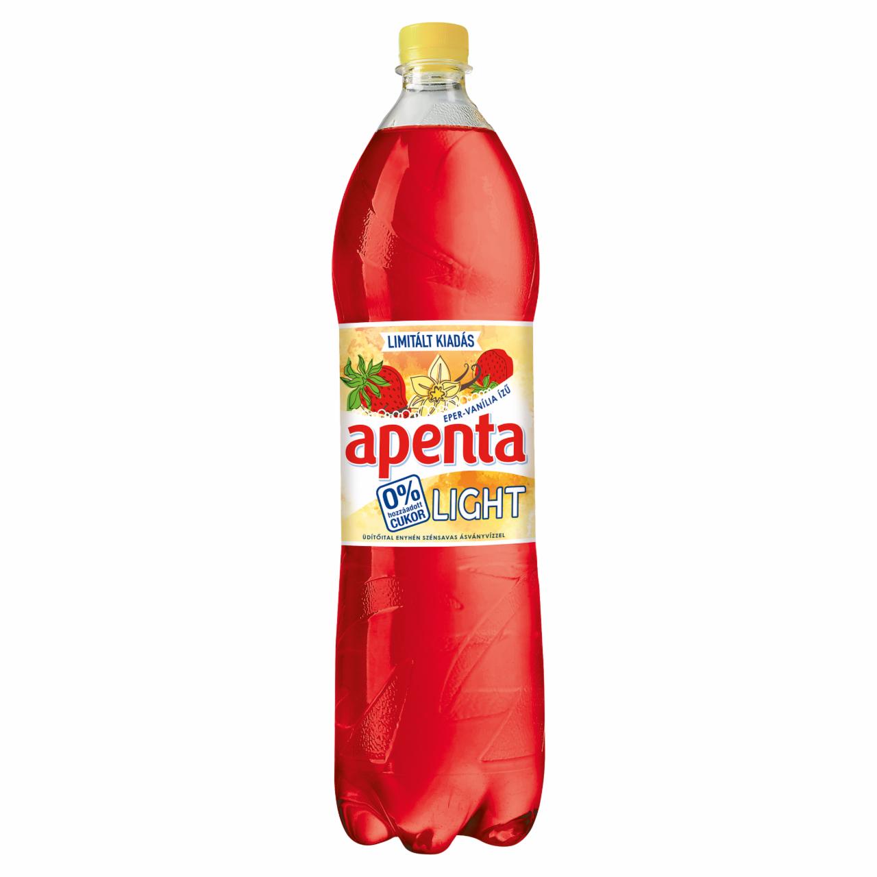 Képek - Apenta Light eper-vanília ízű enyhén szénsavas üdítőital édesítőszerekkel 1,5 l