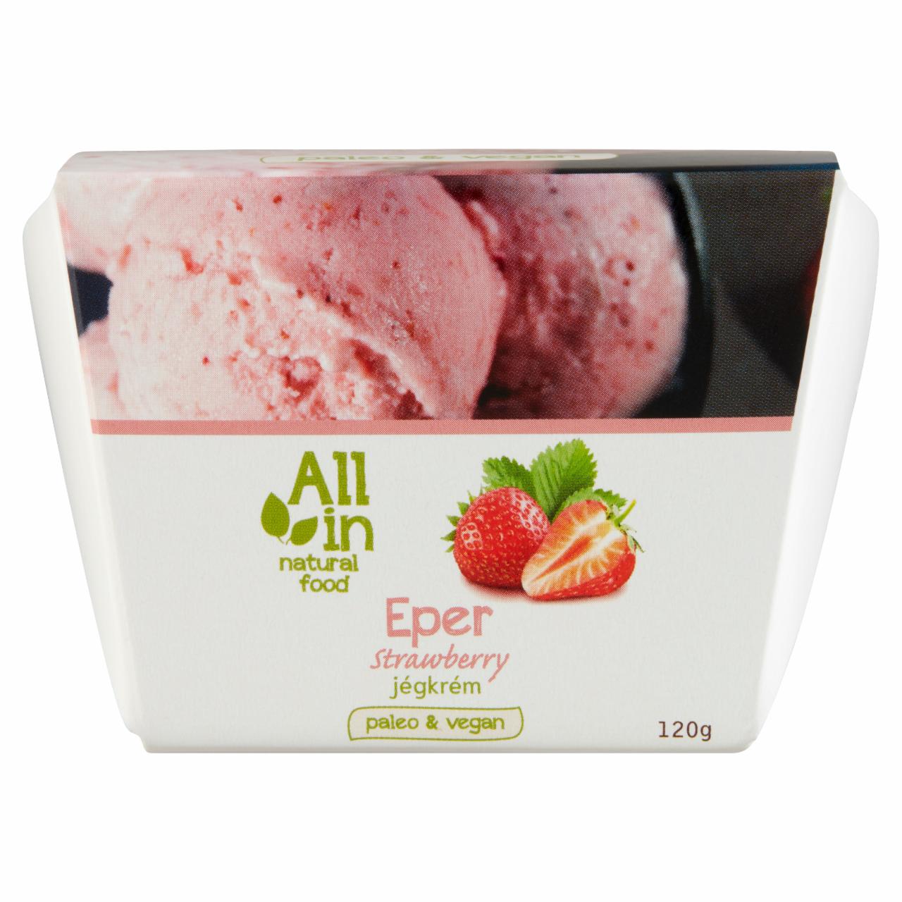 Képek - All in natural food eper jégkrém 120 g