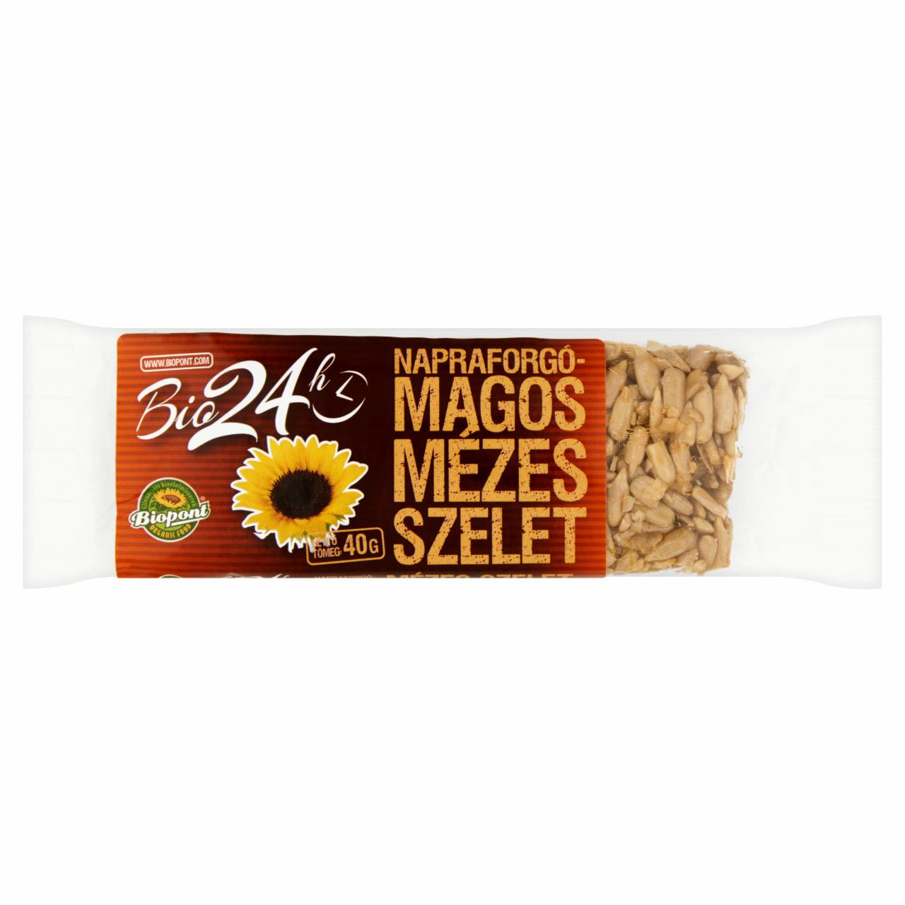 Képek - Biopont Bio 24h BIO napraforgómagos mézes szelet 40 g