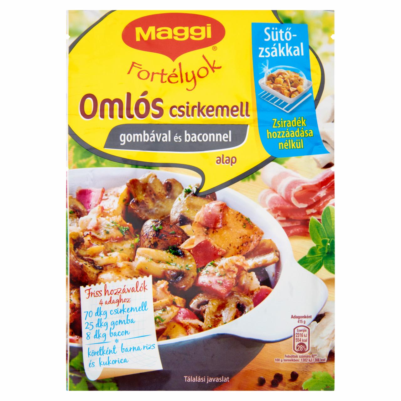 Képek - Maggi Fortélyok Omlós csirkemell gombával és baconnel alap 30 g