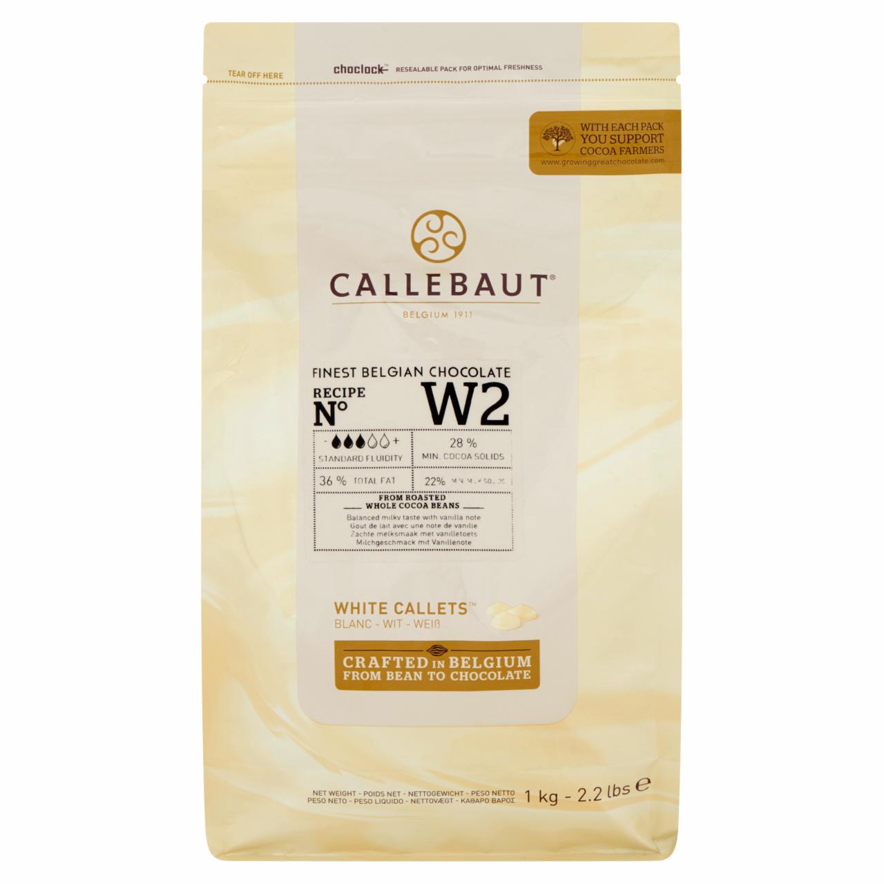 Képek - Callebaut W2NV fehér csokoládé pasztillák 1 kg