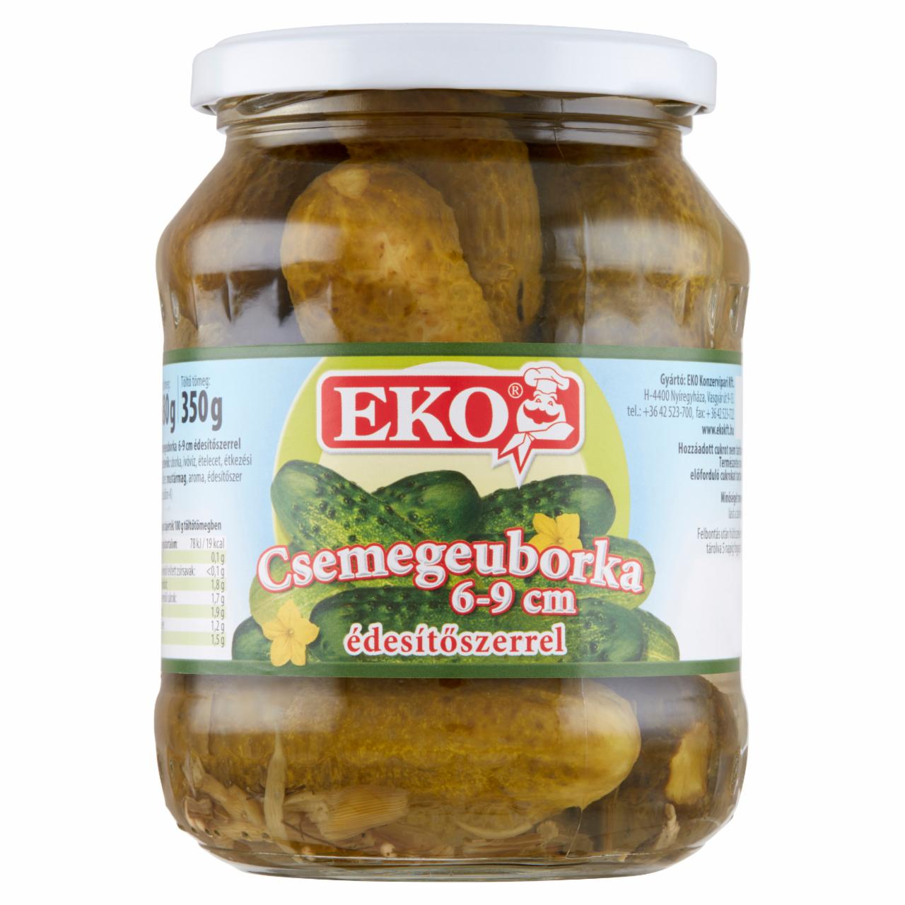 Képek - Eko csemegeuborka édesítőszerrel 6-9 cm 680 g