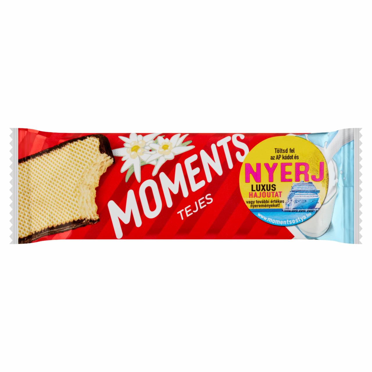 Képek - Moments kakaós bevonómasszába mártott, tejes krémmel töltött ostyaszelet 45 g