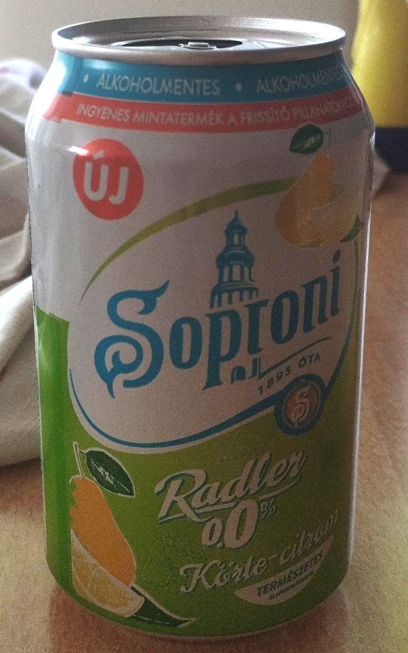 Képek - Soproni Radler Körte-citrom 0% alkohol